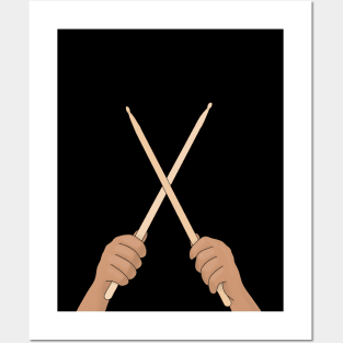 Crossed Drumsticks Posters and Art